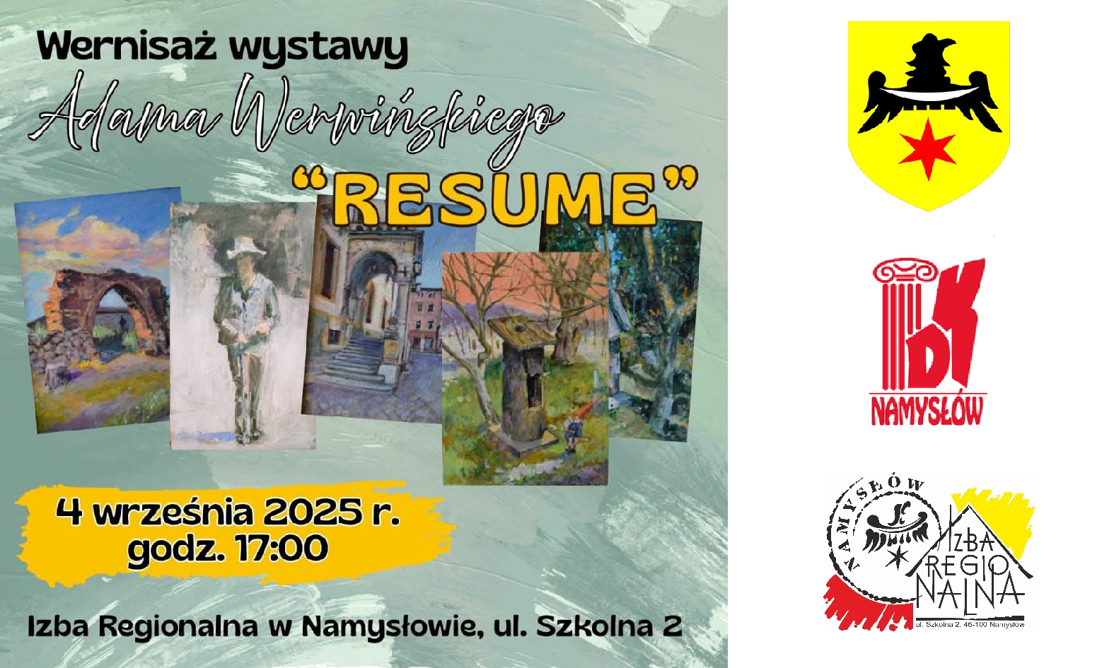 Adam Werwiński zaprasza | Namysłów | 4.09.2025 | 17:00 Adam Werwiński zaprasza | Namysłów | 4.09.2025 | 17:00