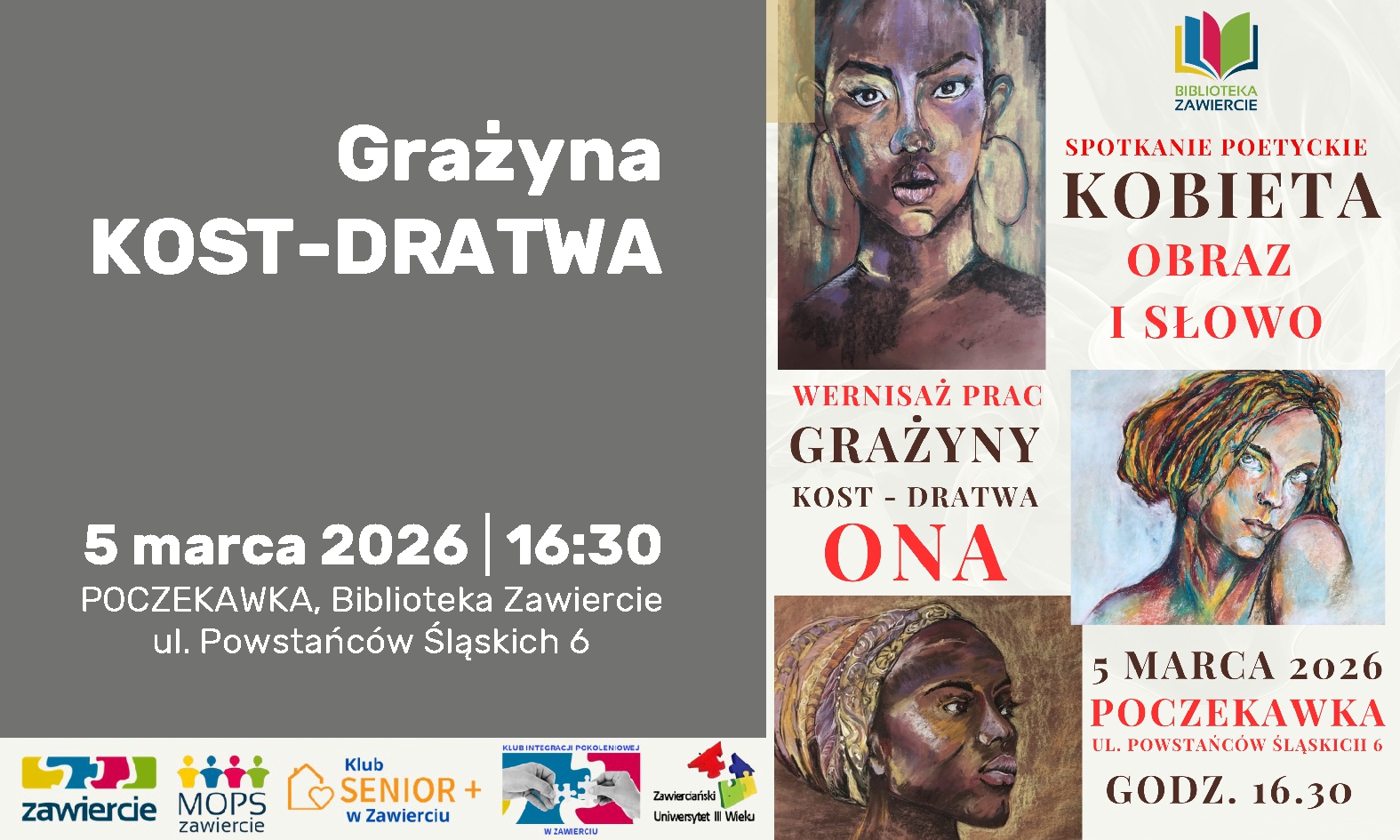 Grażyna Kost-Dratwa zaprasza | Zawiercie | 5.03.2026 | 16:30