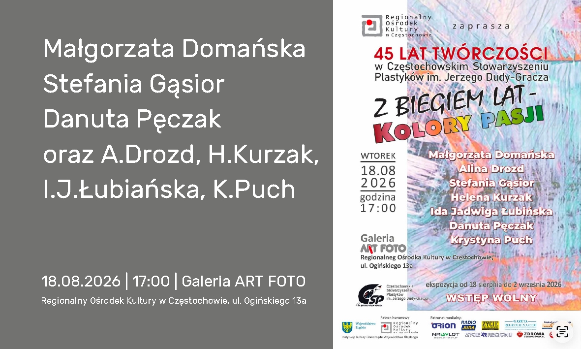 M. Domańska, S. Gąsior, D. Pęczak zapraszają | Częstochowa | 18.08.2026 | 17:00